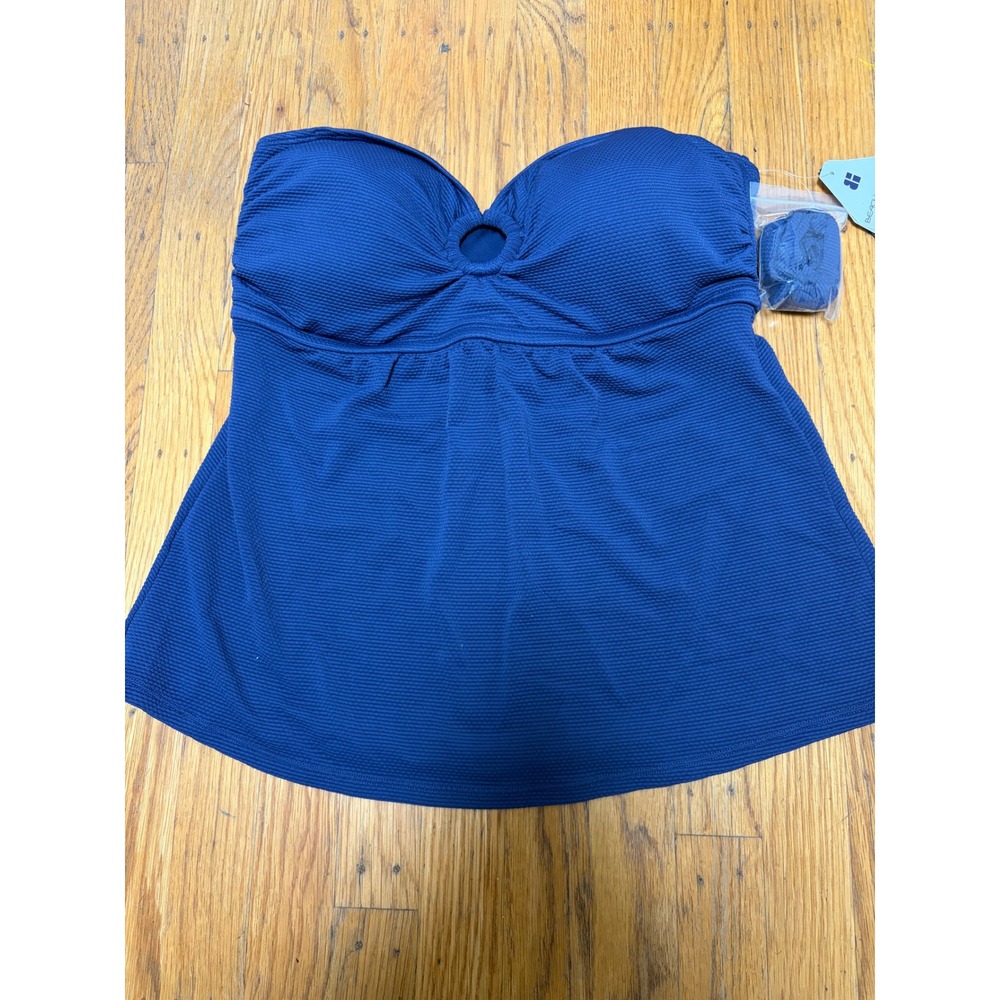 Beach House Navy Blue Textured Honeycomb Tankini Top UPF 50+ New With Tags 14